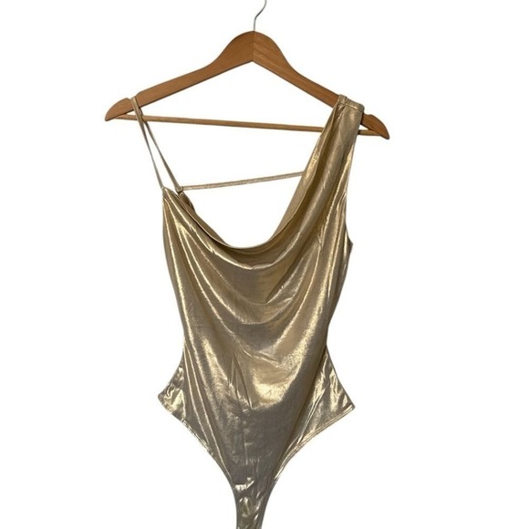 LELIS Collection Metallic Gold‎ Bodysuit Sz S - Picture 1 of 7